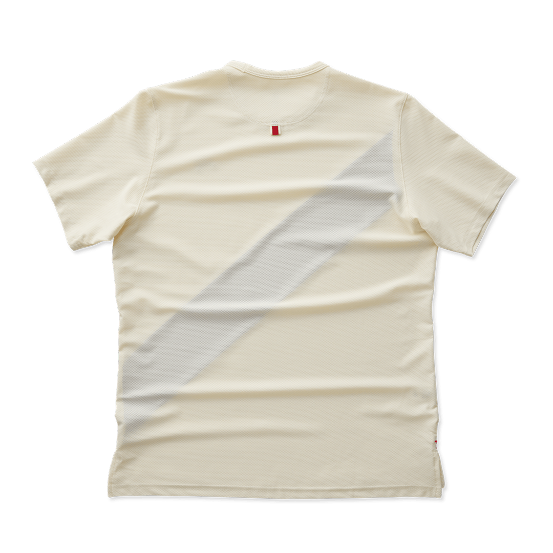 Tracksmith Men’s Van Cortlandt Tee - Ivory / Raspberry