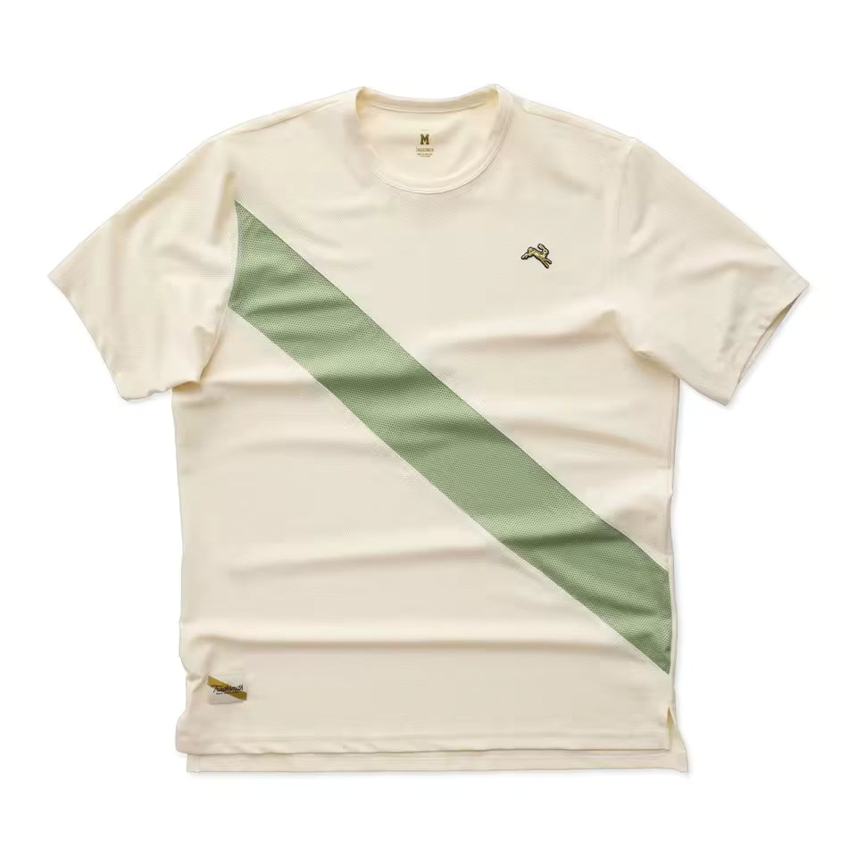 Tracksmith Men’s Van Cortlandt Tee – Ivory / Loden / Ivory