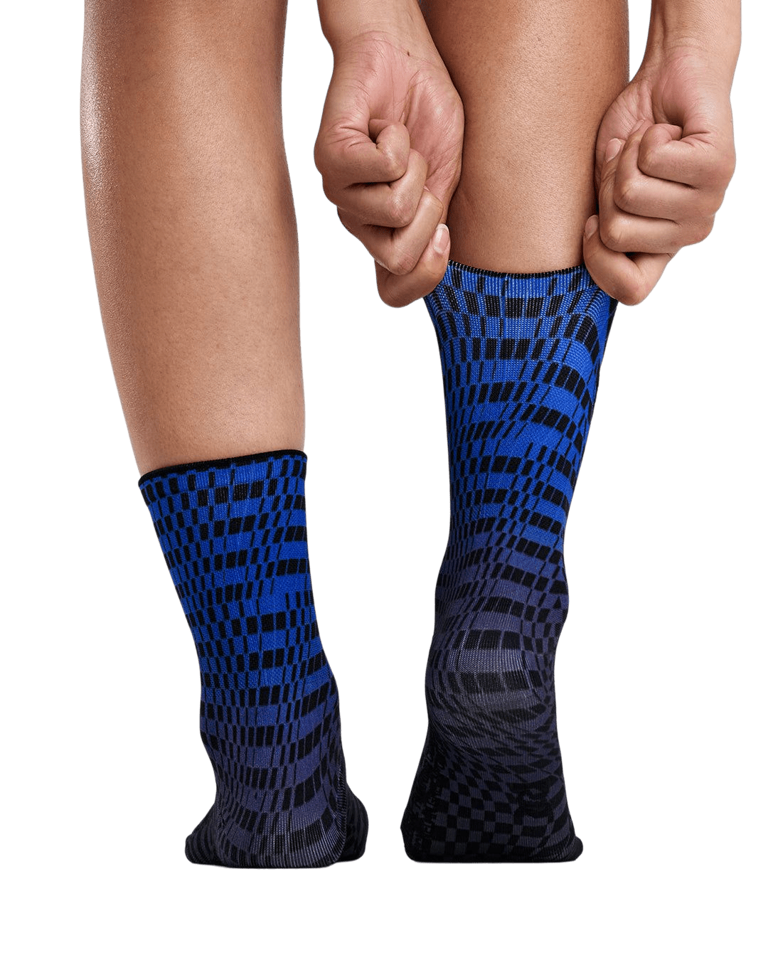 Bandit Lite Run™ Quarter Sock – Undulating Check - Interval Running