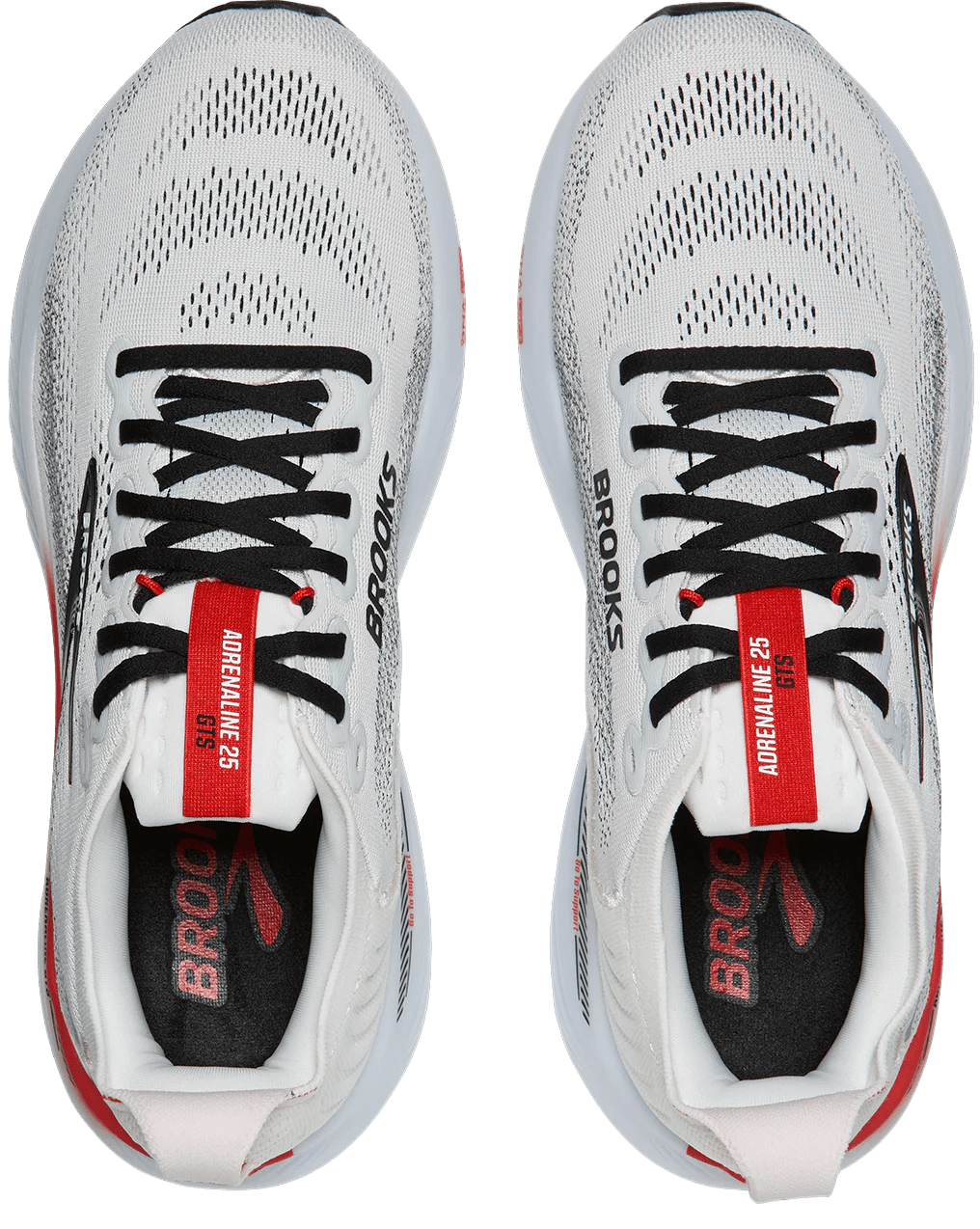 Brooks Men's Adrenaline GTS 25 - White / Black / Red - Interval Running