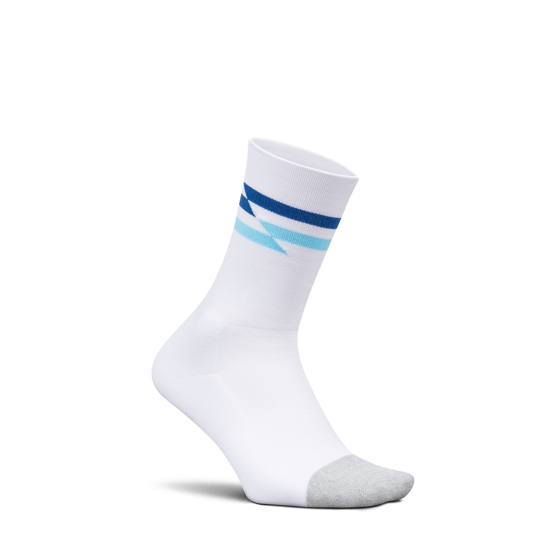 Feetures Elite Light Cushion Mini Crew – White Track - Interval Running