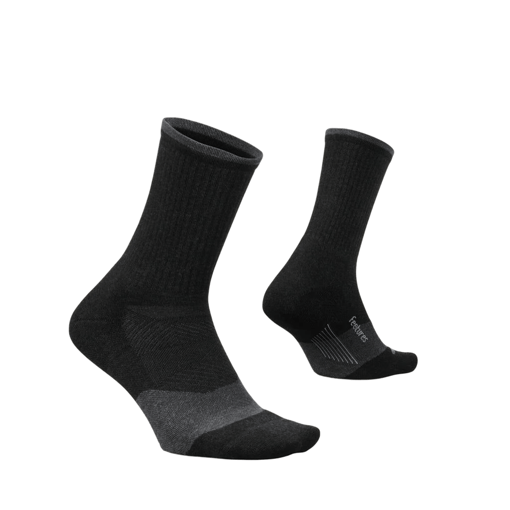 Feetures Trail Max Cushion Mini Crew – Charcoal - Interval Running