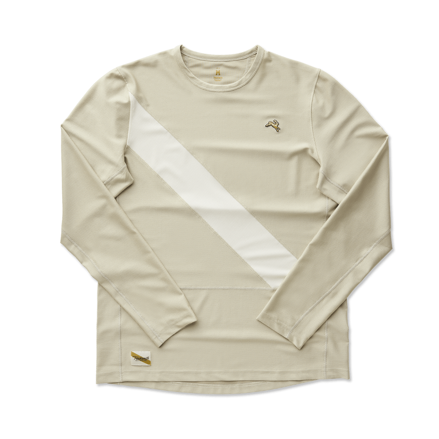 Tracksmith Men's Van Cortlandt Long Sleeve Tee - Moss Gray / Ivory - Interval Running