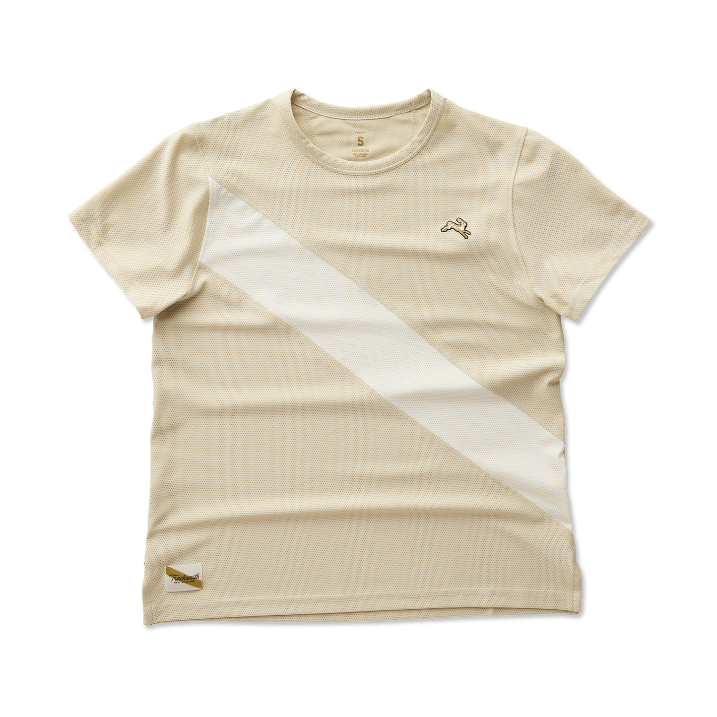 Tracksmith Women's Van Cortlandt Tee - Brown Rice / Ivory - Interval Running