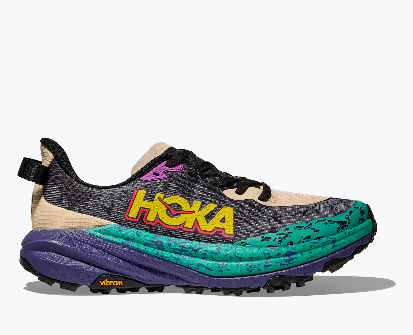 Hoka Women's Speedgoat 6 - Oatmeal / Mountain Iris