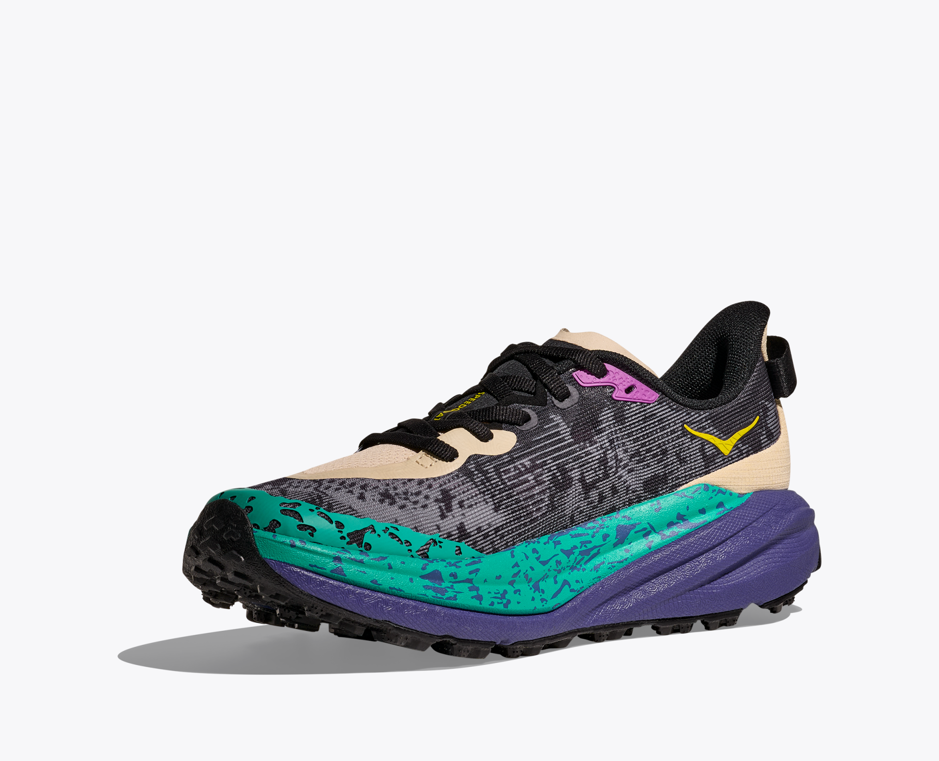 Hoka Women's Speedgoat 6 - Oatmeal / Mountain Iris