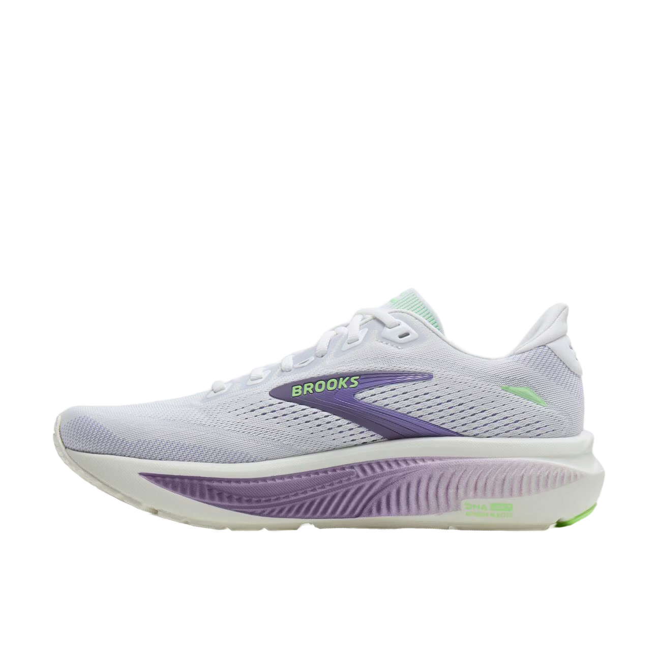 Brooks Women's Ghost 18 – White/Purple Hebe/Green