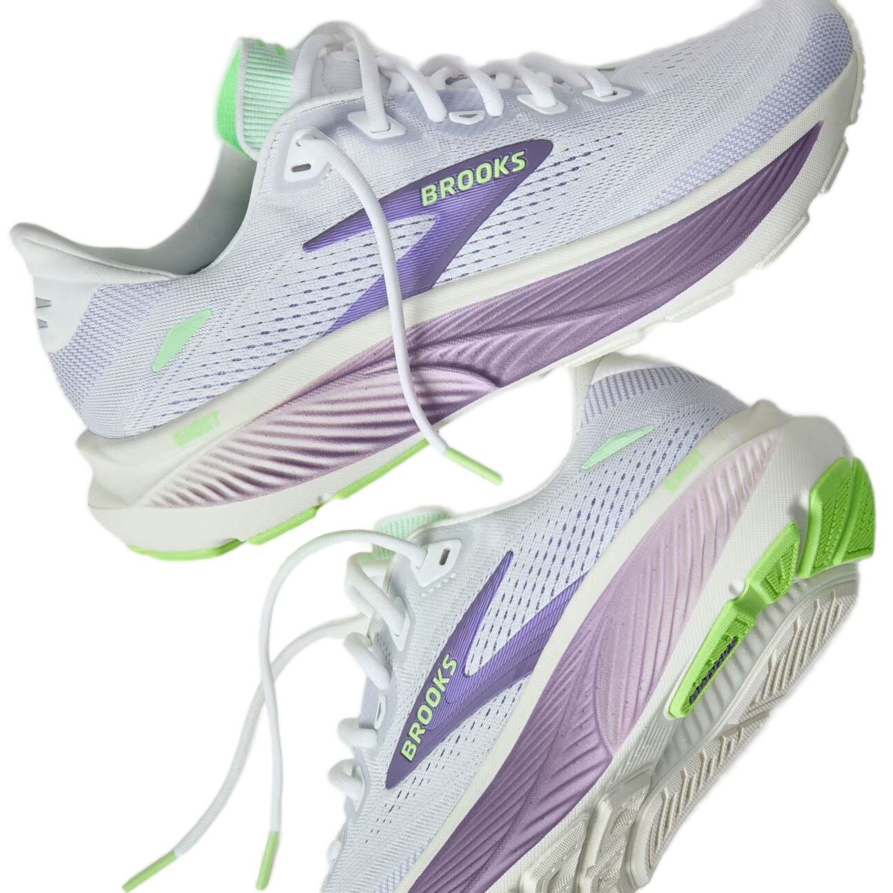 Brooks Women's Ghost 18 – White/Purple Hebe/Green