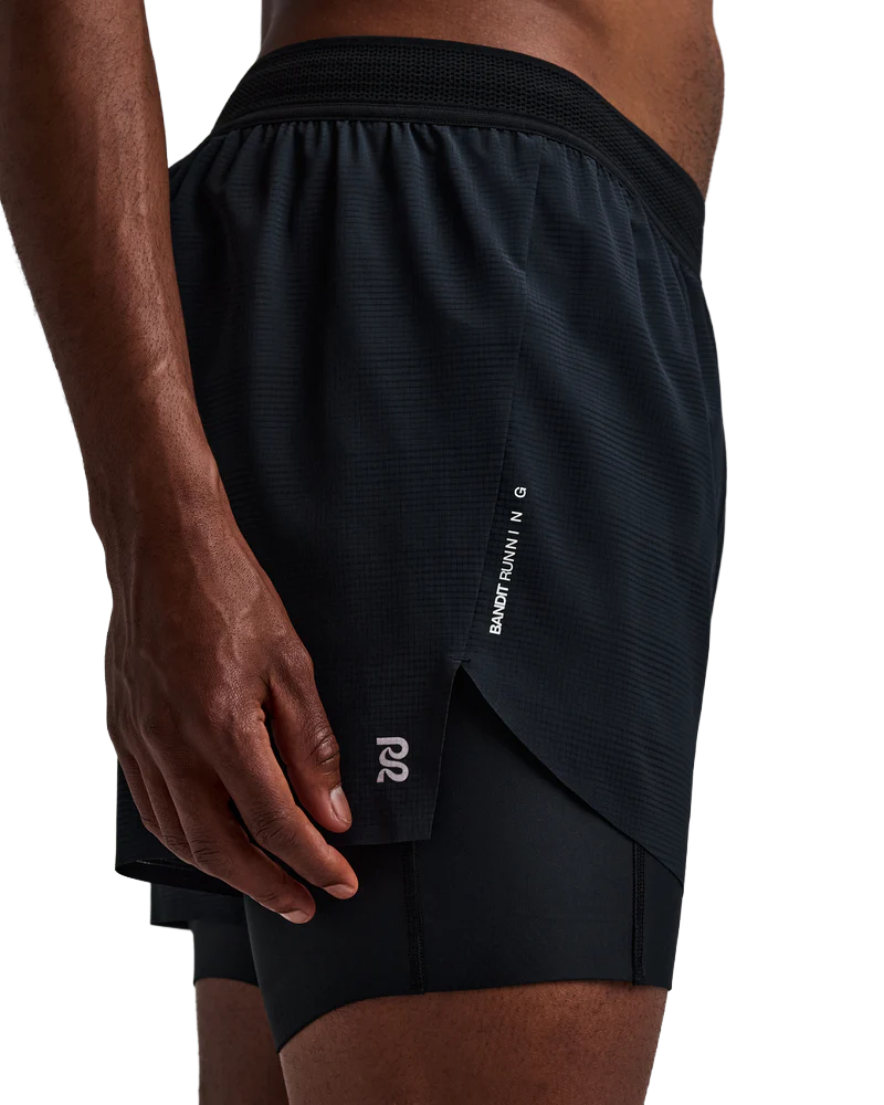 Bandit Men's CoolGrid™ 2-in-1 Run Short - Black