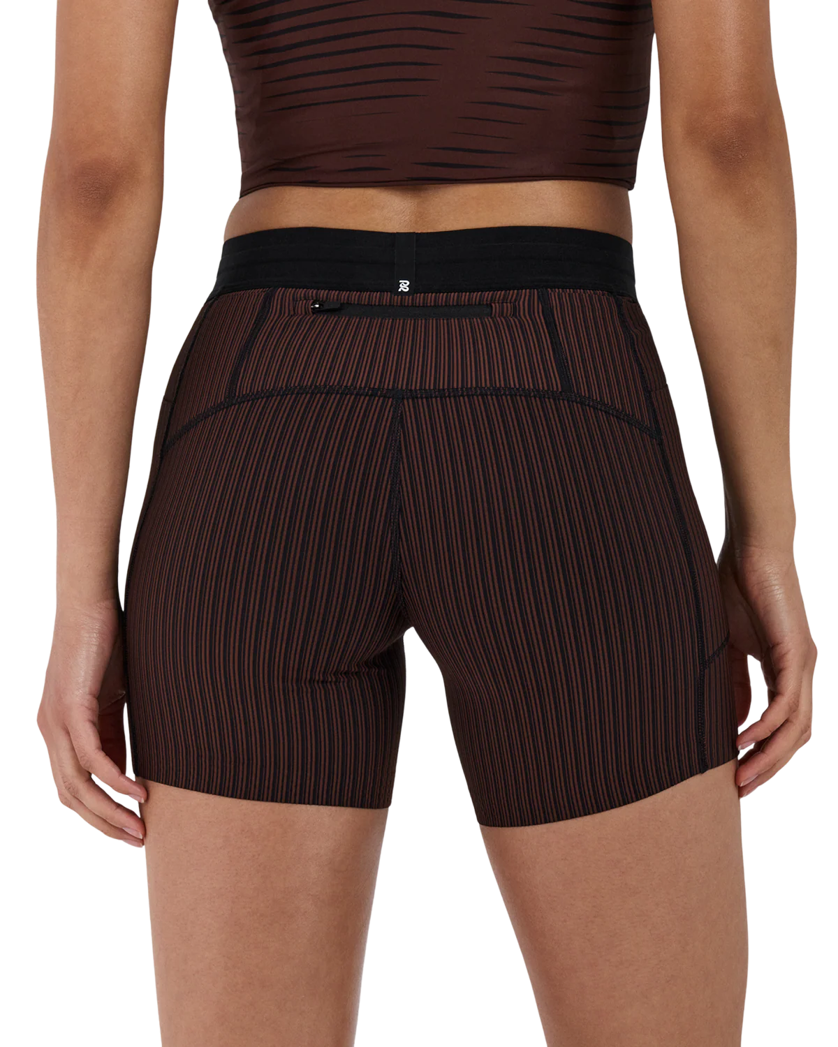 Bandit Women's Striped Cadence™ 5" Compression Shorts - Cacao / Black