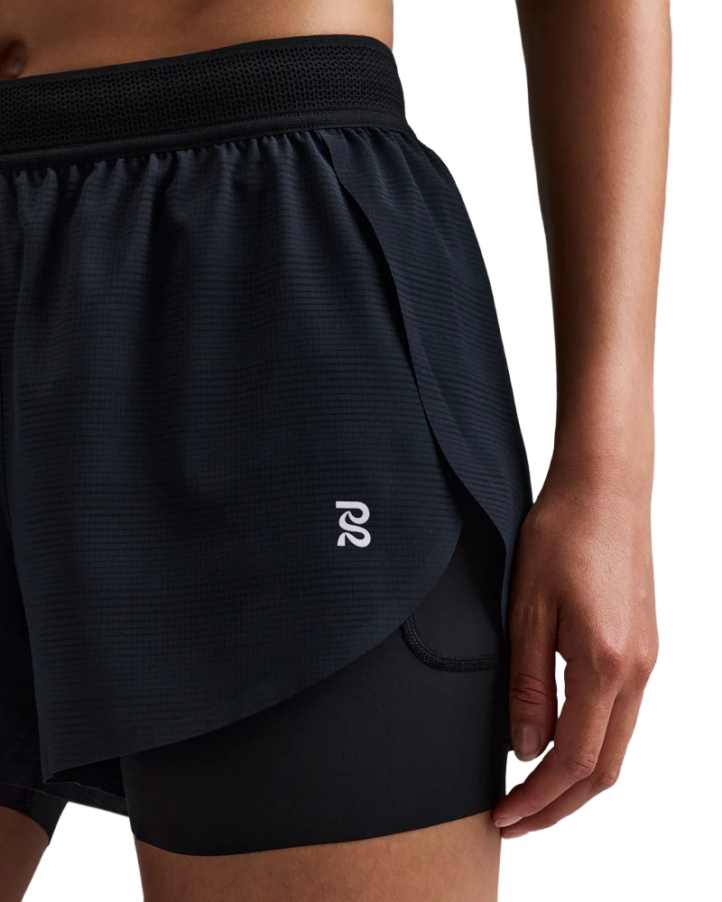 Bandit Women's CoolGrid™ 2-in-1 Run Shorts - Black