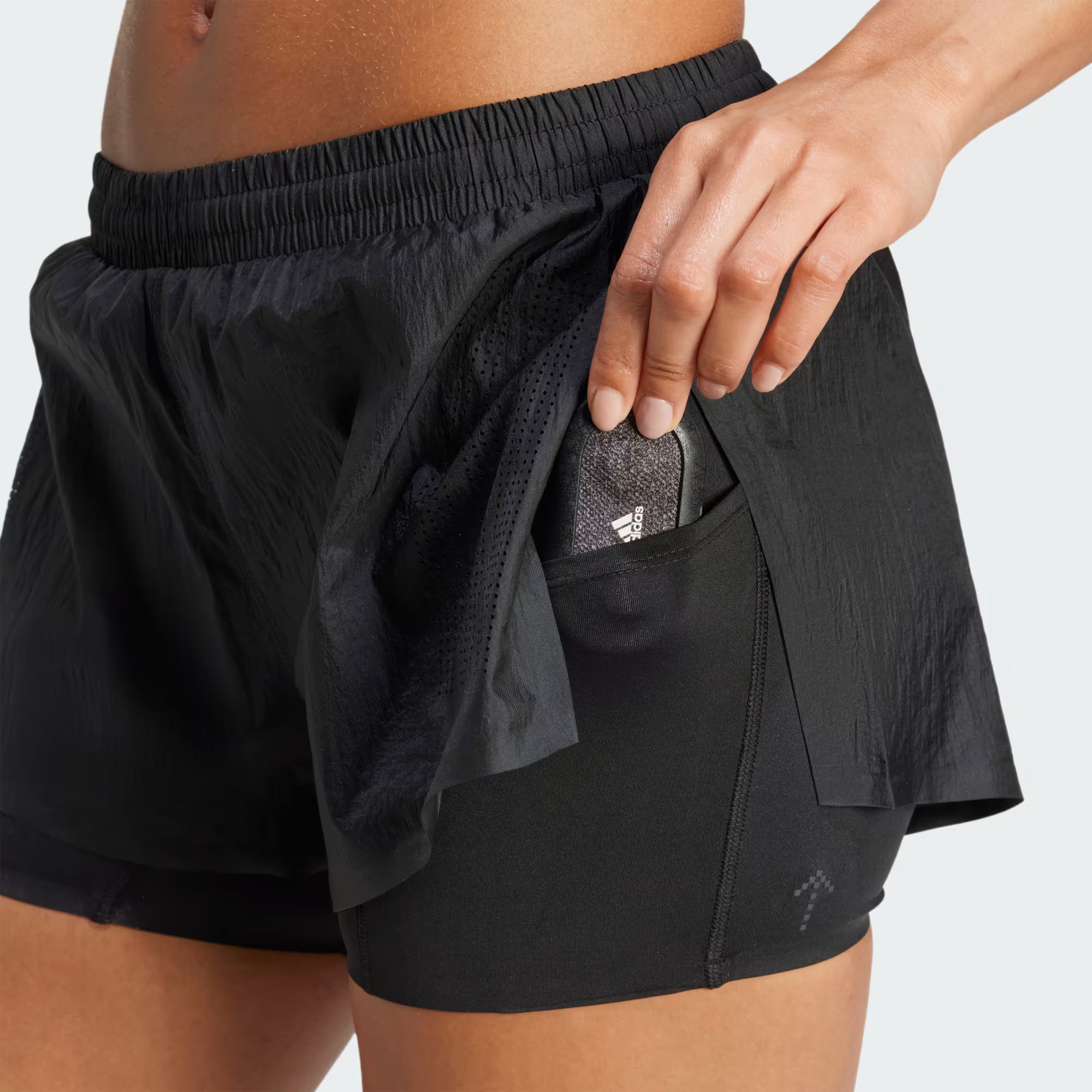 Adidas Women's Adi365 H.Koumori Running 2-in-1 Shorts - Black