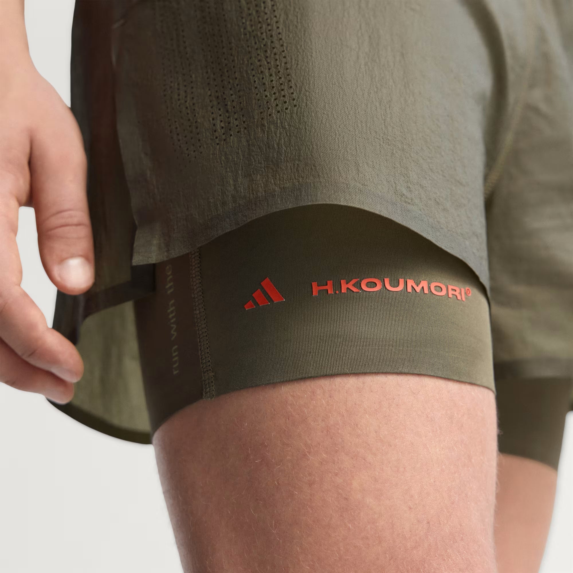Adidas Adi365 H.Koumori Running 2-In-1 Shorts - Olive Strata