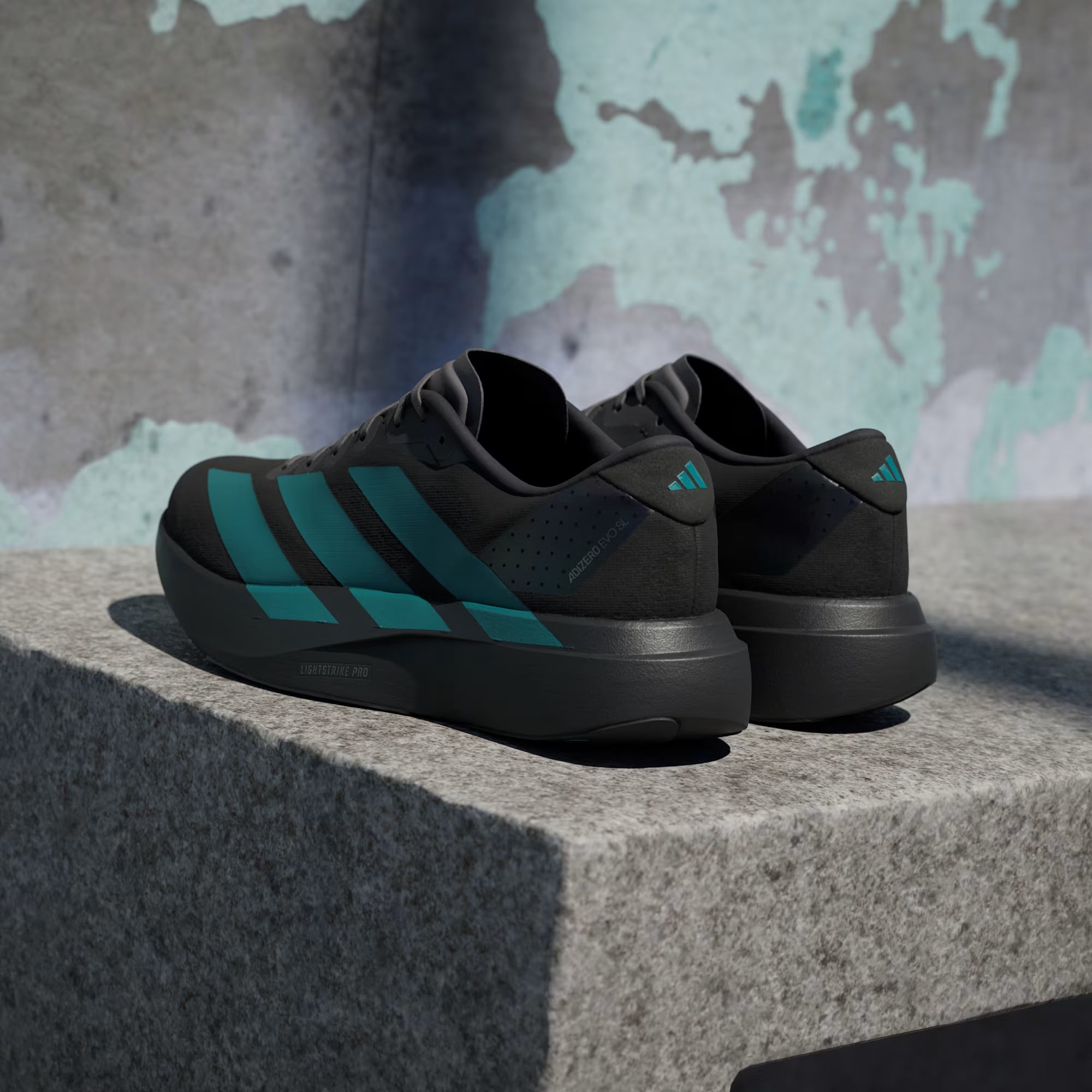 Adidas Men's Adizero Evo SL – Core Black / Pure Teal / Grey Four