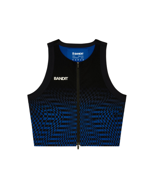 Bandit Women's Adapto™ 2-Way Zip Race Crop – Bauhaus Blue