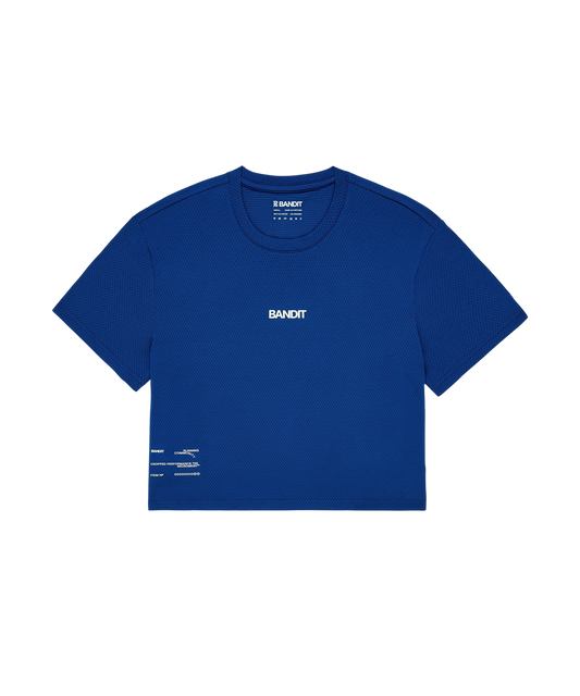 Bandit Women's Micromesh™ Cropped Run Tee – Bauhaus Blue