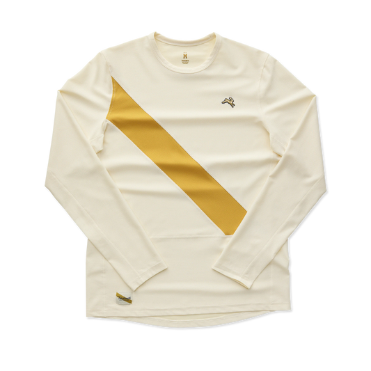 Tracksmith Men's Van Cortlandt Long Sleeve Tee - Ivory / Narcissus