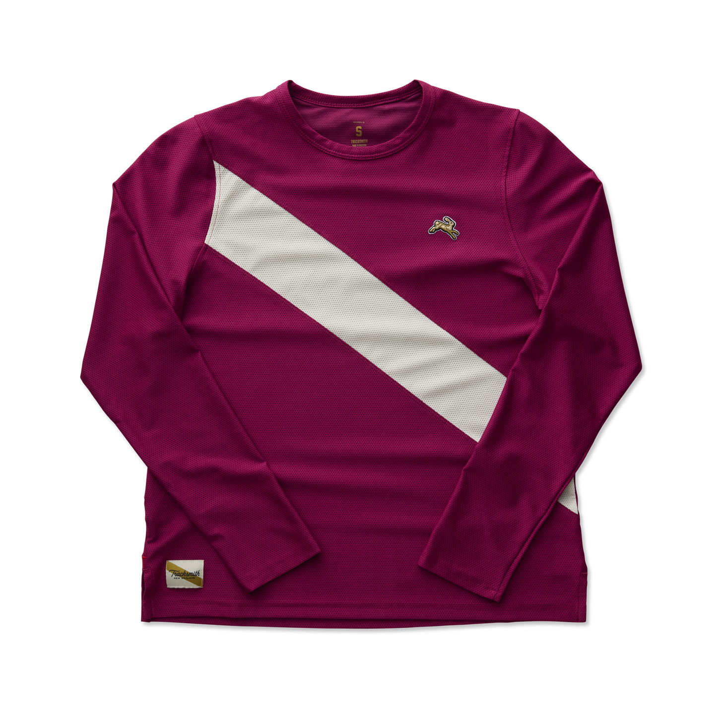 Tracksmith Women's Van Cortlandt Long Sleeve Tee - Raspberry / Ivory