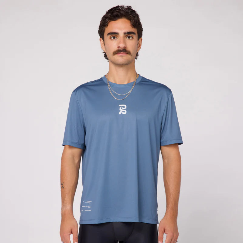 Runner Grid Drift™ Performance Tee - Steel Blue