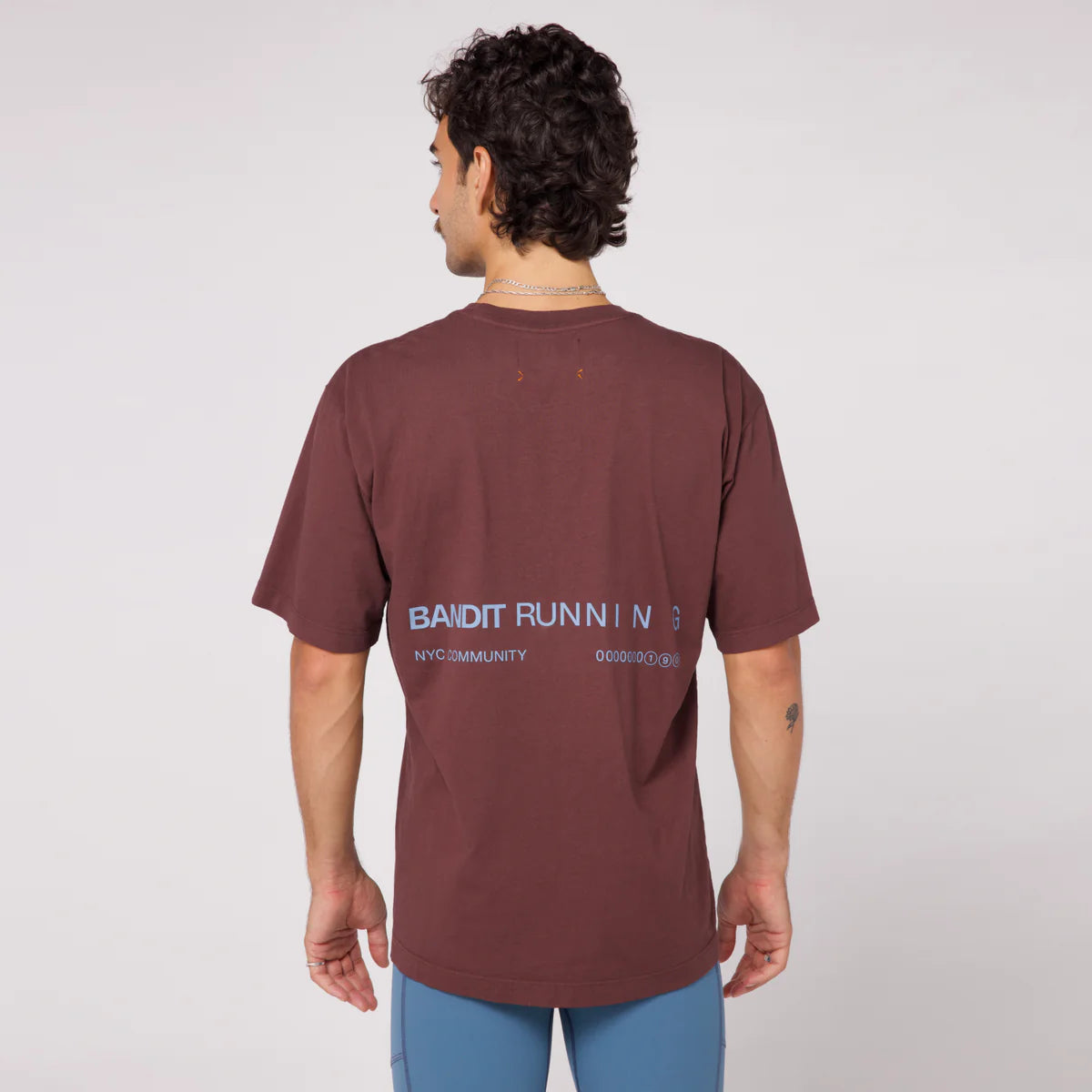 The Community Tee- Unisex Chocolate with Smokey Blue