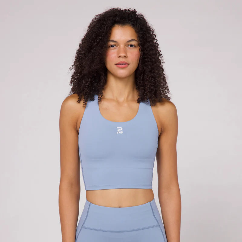 Bandit Stamina™ Scoop Neck Race Crop - Smokey Blue