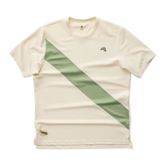 Tracksmith Men’s Van Cortlandt Tee – Ivory / Loden / Ivory