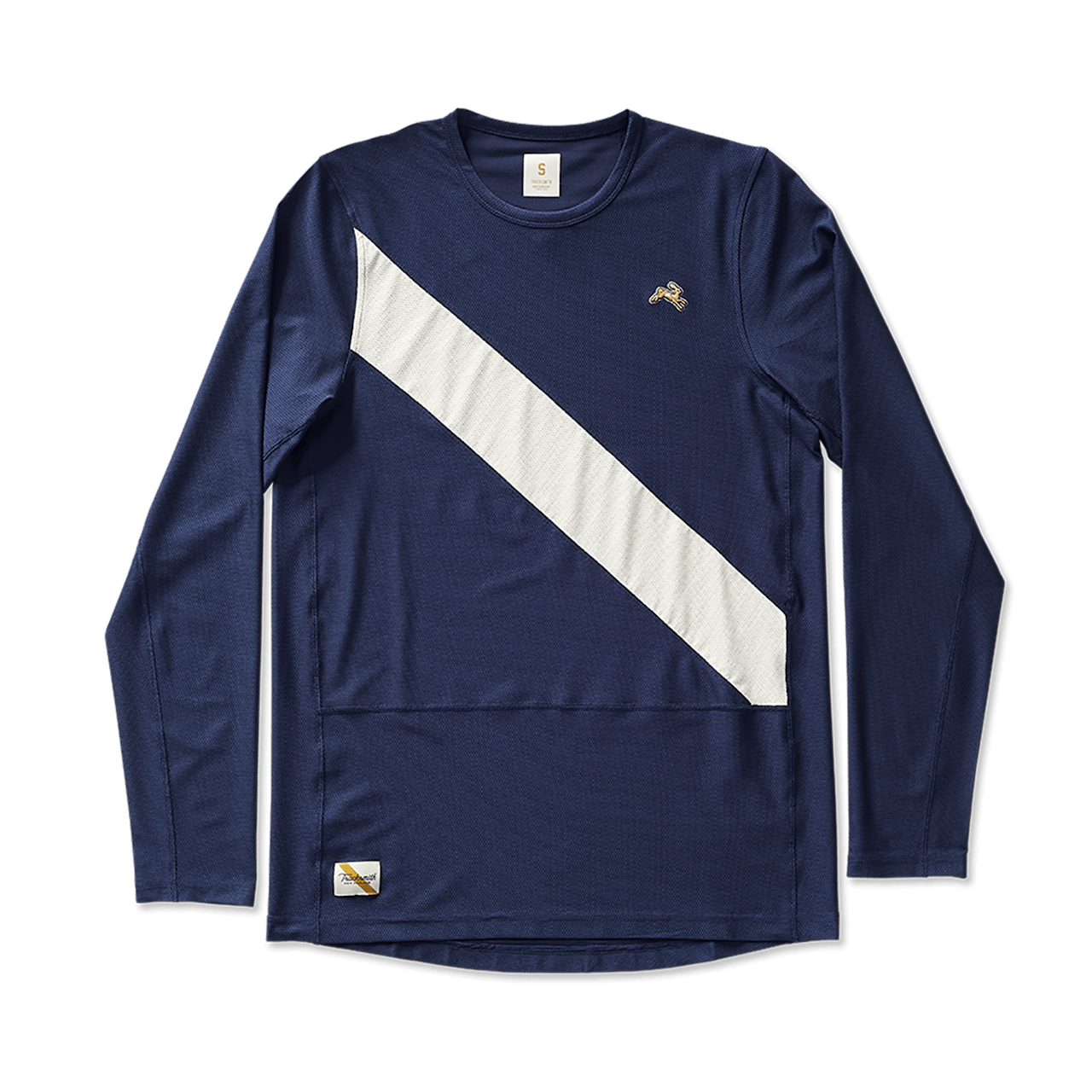 Tracksmith Men's Van Cortlandt Long Sleeve Tee - Navy/Ivory