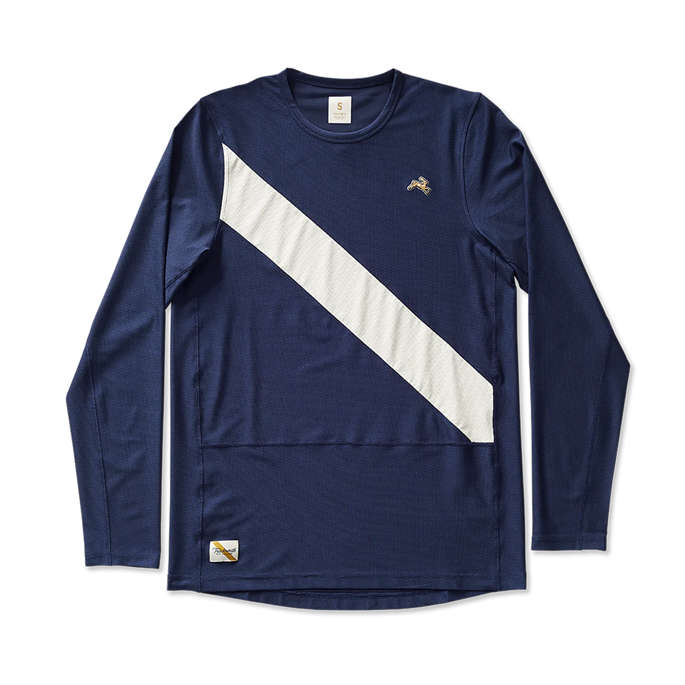 Tracksmith Men's Van Cortlandt Long Sleeve Tee - Navy/ Ivory