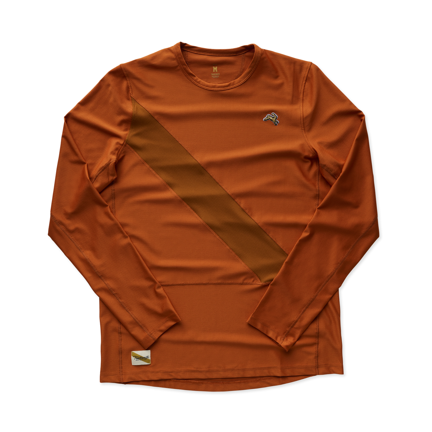 Tracksmith Men's Van Cortlandt Long Sleeve Tee - Brick Red/Caramel