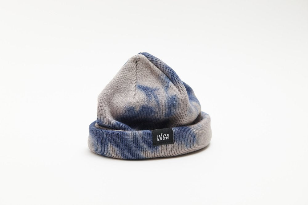 VAGA Fine Rib Beanie - Navy Blue/Dark Taupe