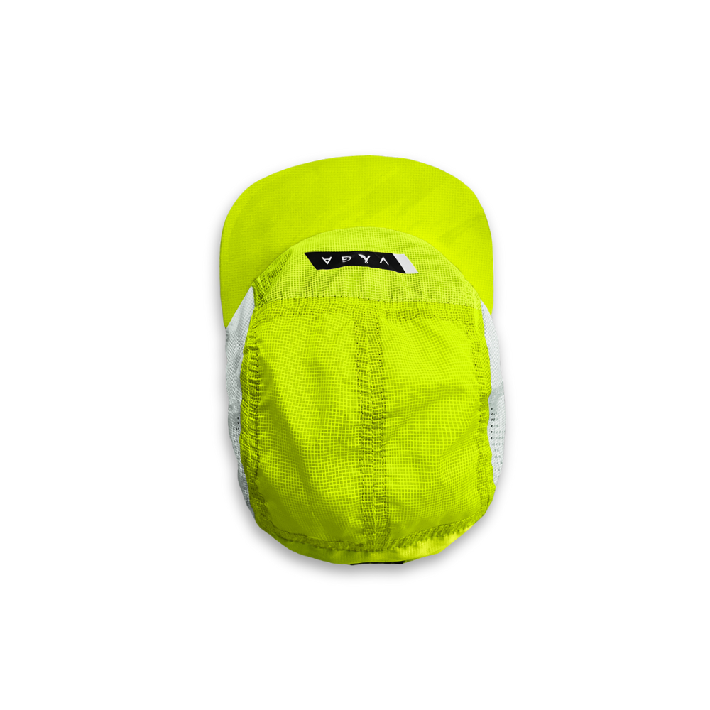 VAGA Wind Resistant Feather Racing Cap - Neon Yellow / White / Black