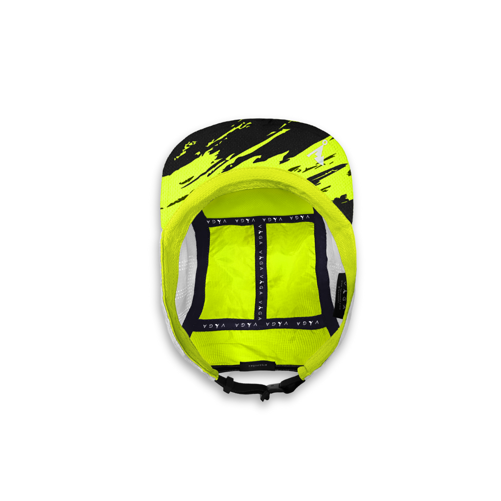 VAGA Wind Resistant Feather Racing Cap - Neon Yellow / White / Black