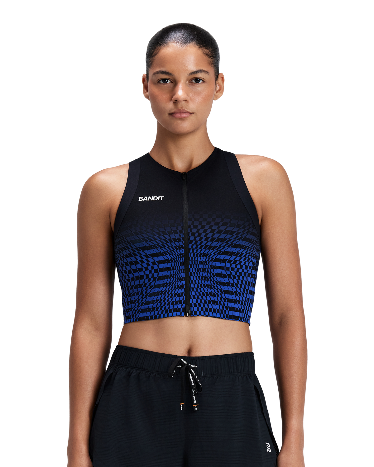 Bandit Women's Adapto™ 2-Way Zip Race Crop – Bauhaus Blue