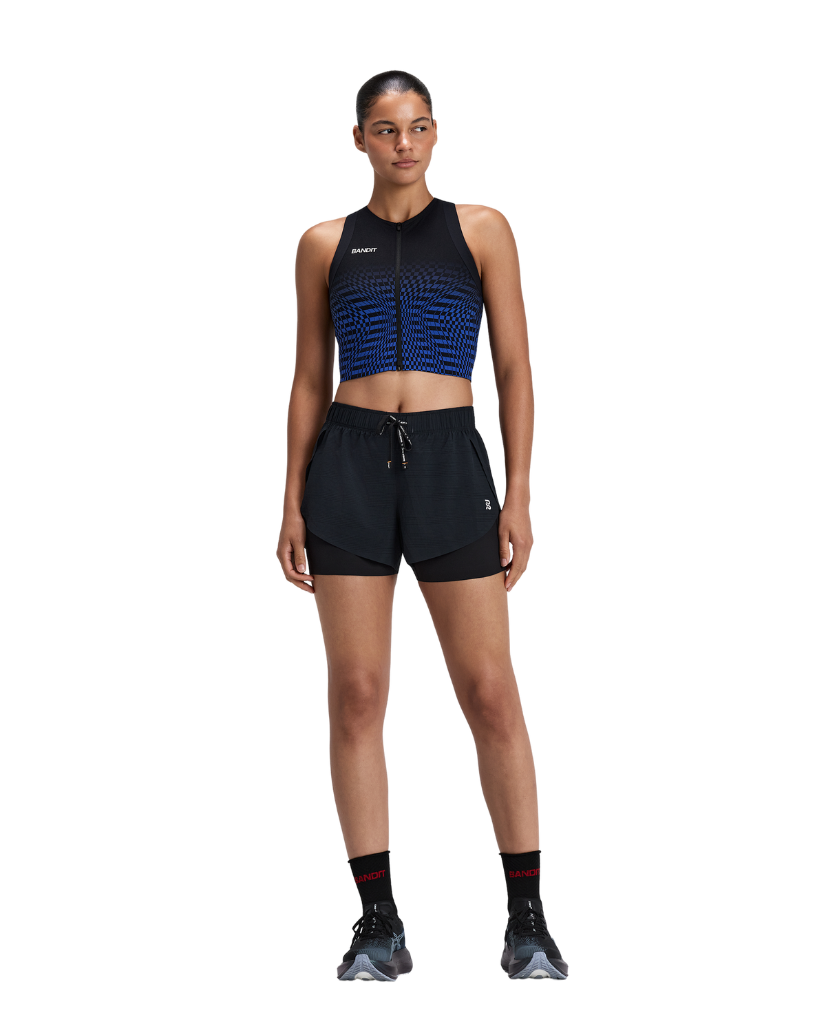 Bandit Women's Adapto™ 2-Way Zip Race Crop – Bauhaus Blue