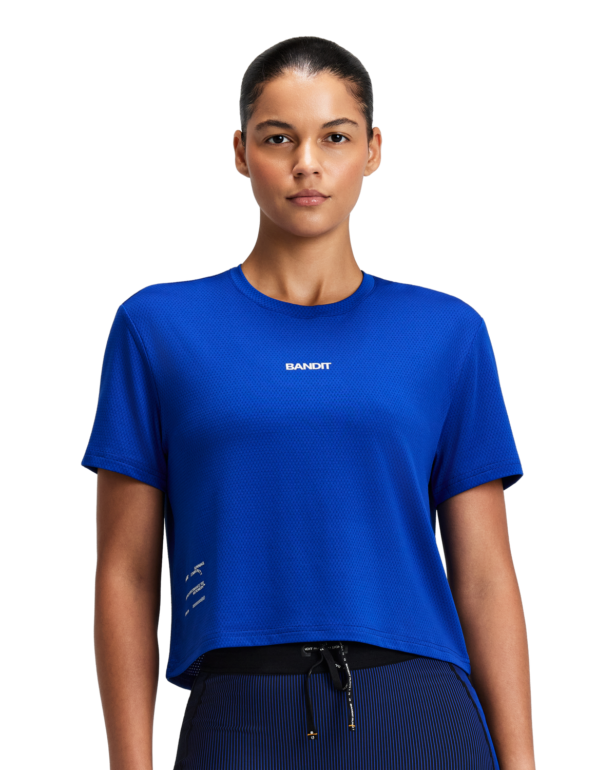 Bandit Women's Micromesh™ Cropped Run Tee – Bauhaus Blue