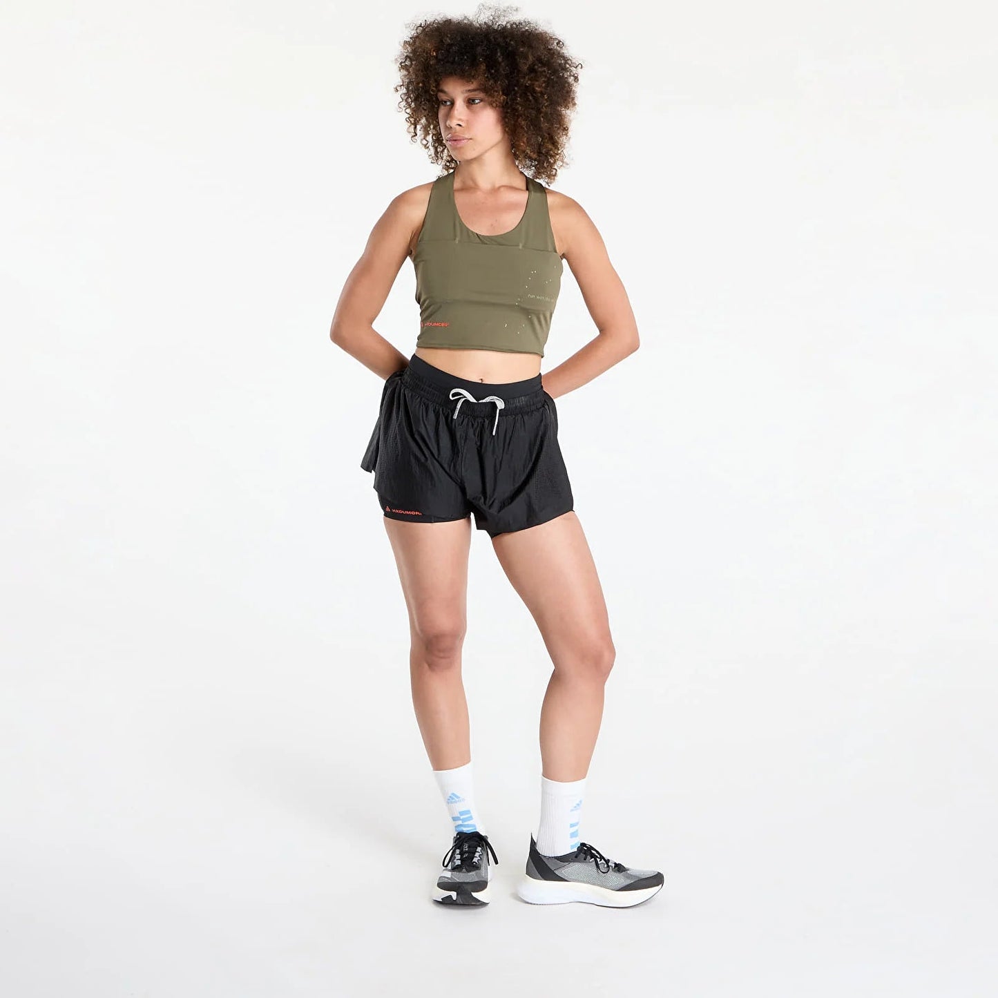 Adidas Adi365 H.Koumori Running Crop Top - Olive - Interval Running