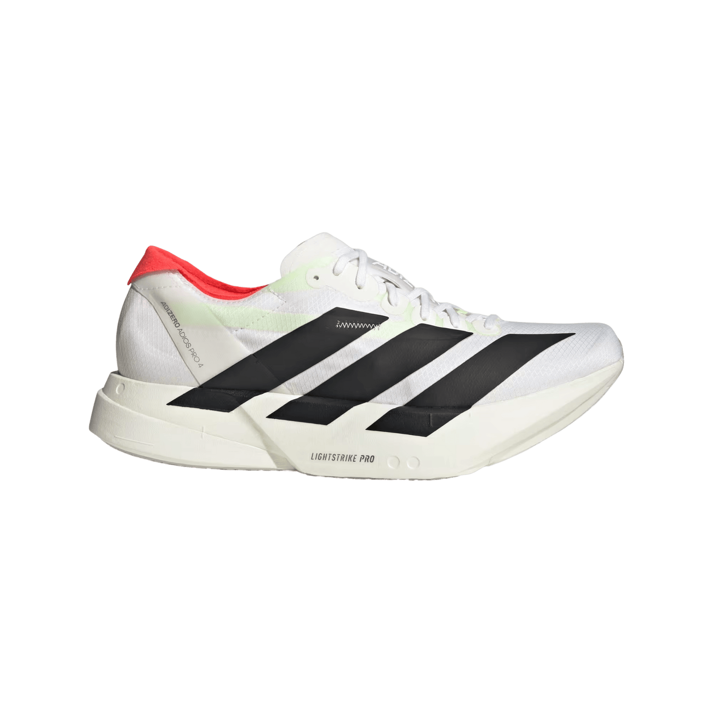 Adidas Men's Adizero Adios Pro 4 - Cloud White / Core Black / Silver Metallic - Interval Running