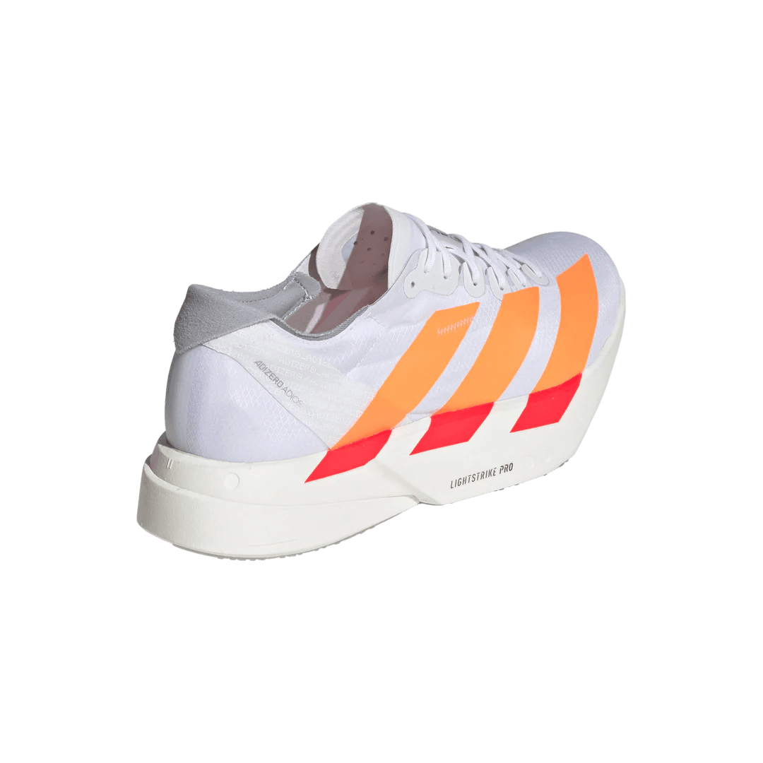 Adidas Men's Adizero Adios Pro 4 - White/Lucid Orange/Lucid Red - Interval Running