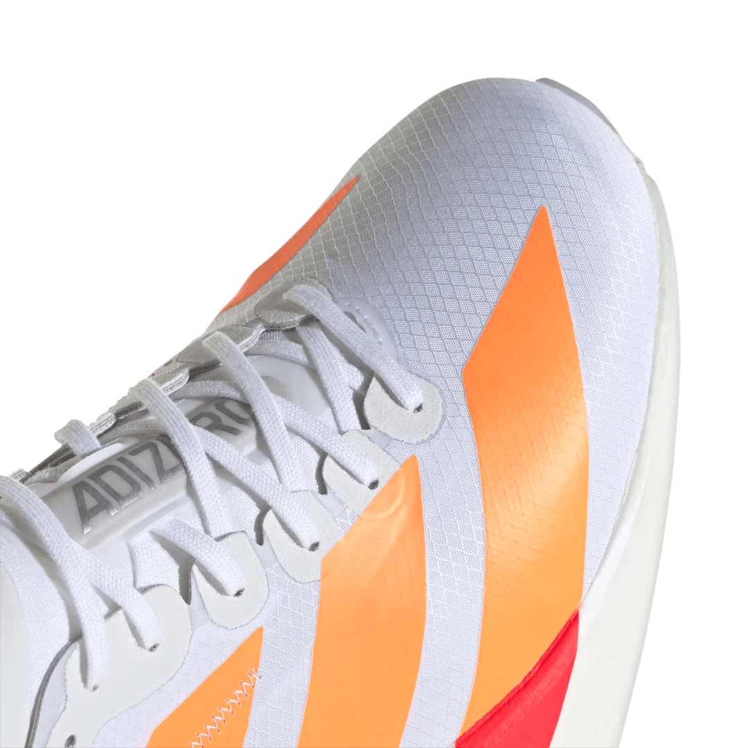 Adidas Men's Adizero Adios Pro 4 - White/Lucid Orange/Lucid Red - Interval Running
