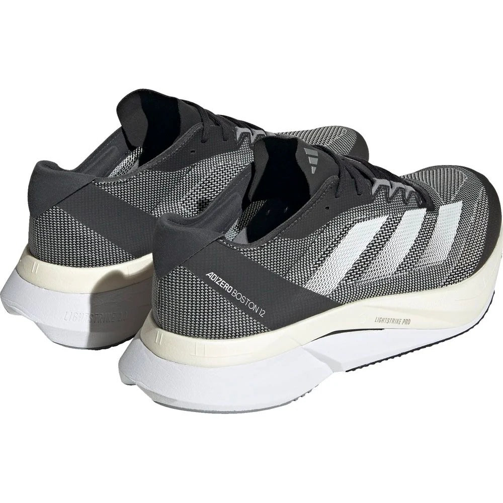 Adidas Men's Adizero Boston 12 - Core Black / Cloud White / Carbon - Interval Running