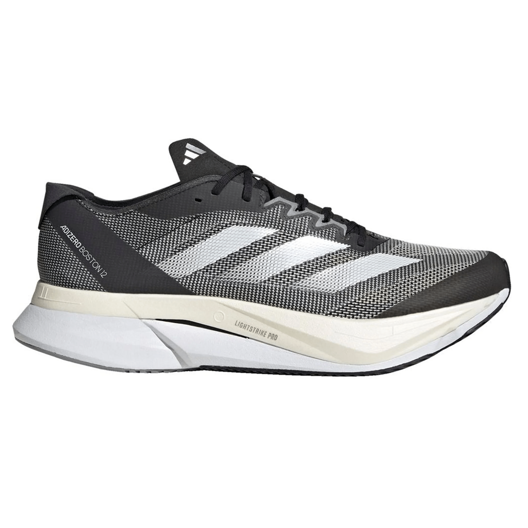 Adidas Men's Adizero Boston 12 - Core Black / Cloud White / Carbon - Interval Running