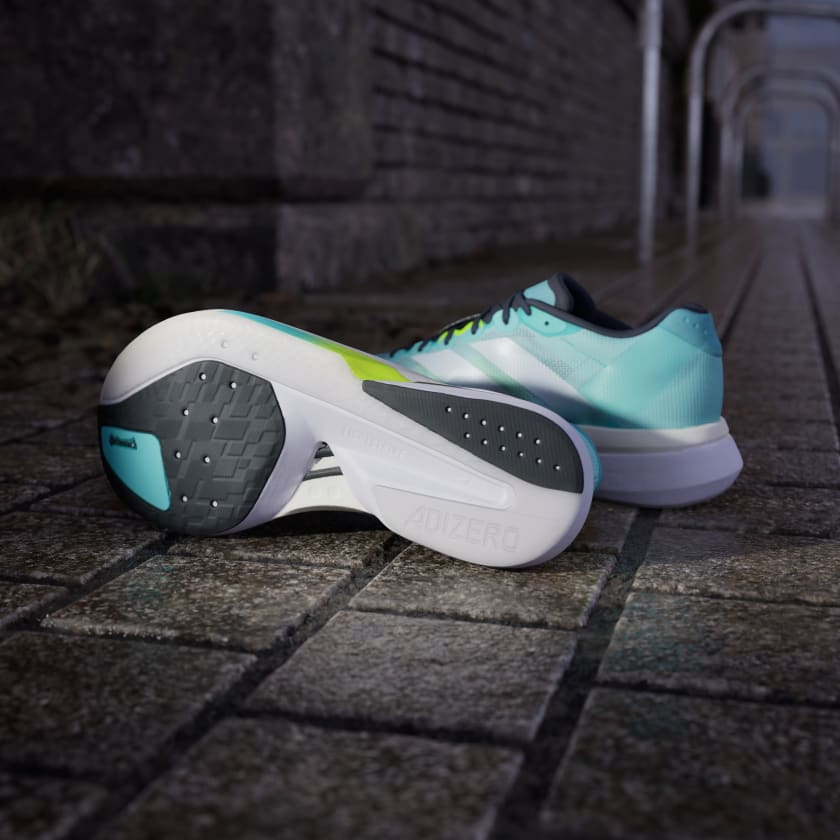 Adidas Men's Adizero Boston 13 – flash aqua / cloud white / lucid lemon - Interval Running