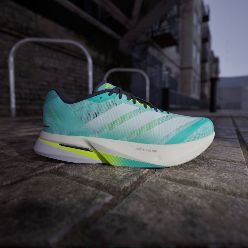 Adidas Men's Adizero Boston 13 – flash aqua / cloud white / lucid lemon - Interval Running
