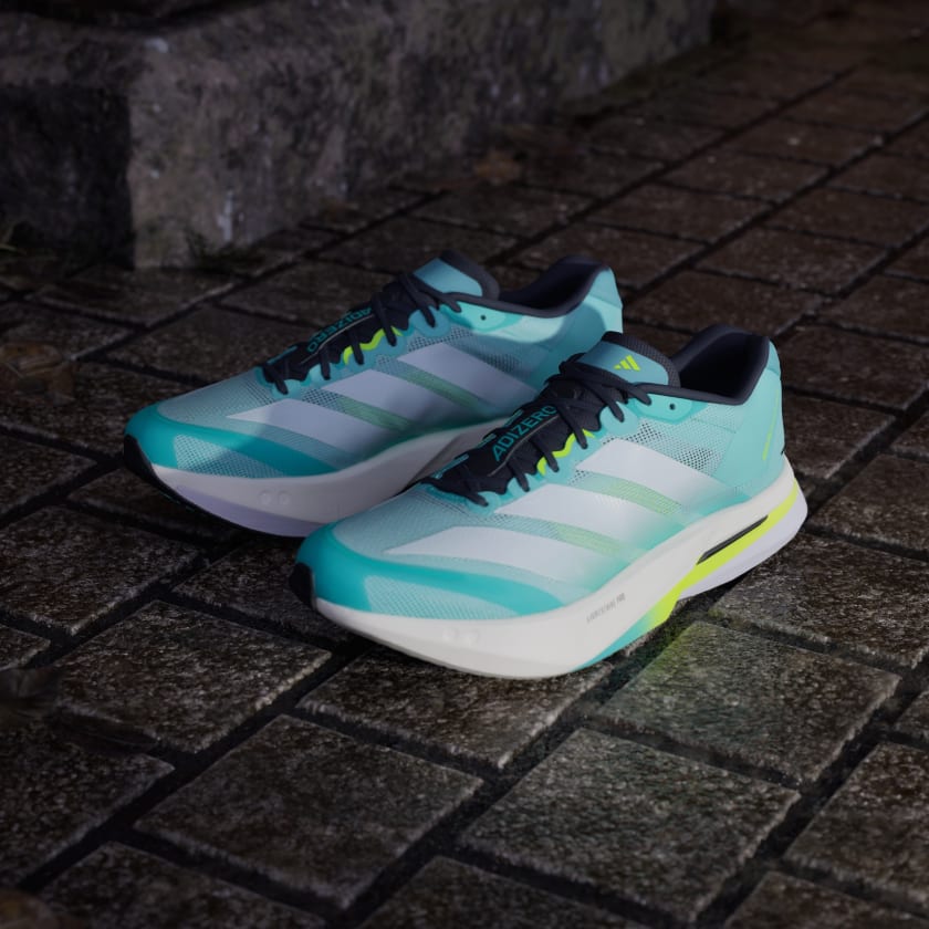 Adidas Men's Adizero Boston 13 – flash aqua / cloud white / lucid lemon - Interval Running