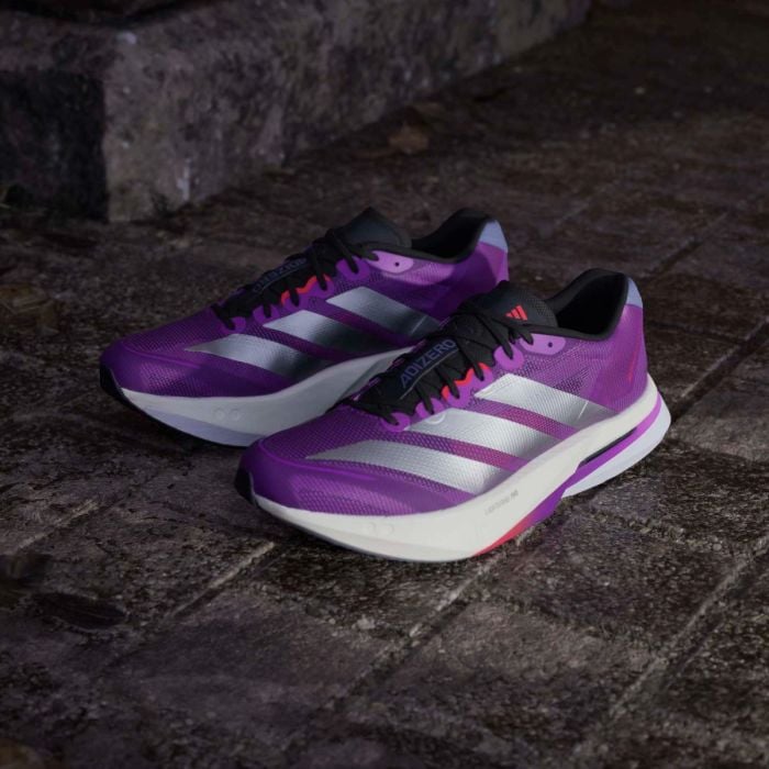 Adidas Men's Adizero Boston 13 – Purple Burst / Silver Met / Lucid Red - Interval Running