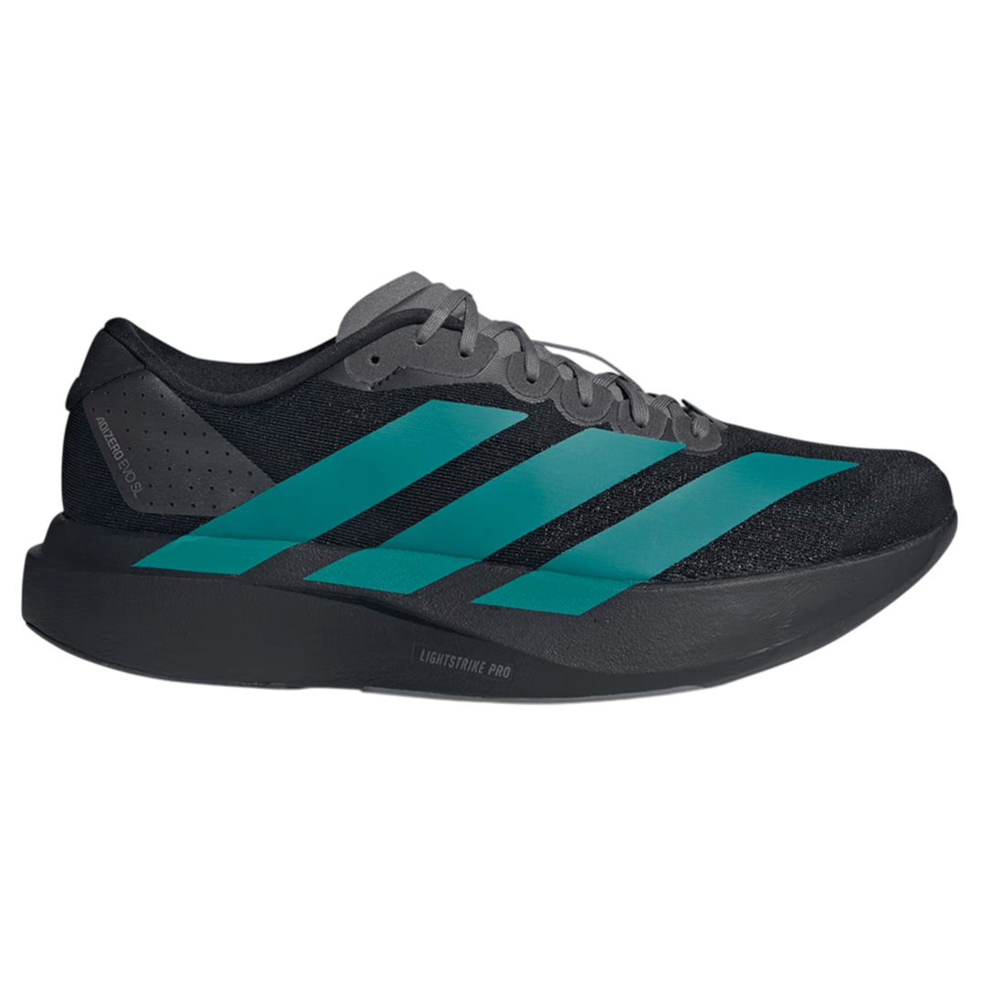 Adidas Men's Adizero Evo SL – Core Black / Pure Teal / Grey Four - Interval Running