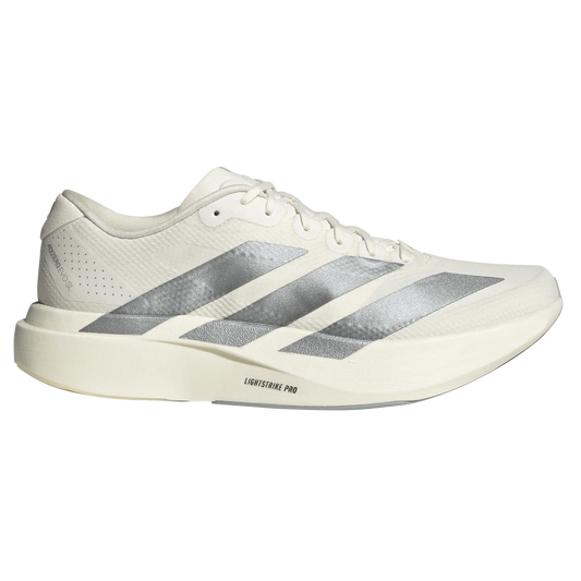 Adidas Men's Adizero Evo SL – Core White/Core White/Halo Silver - Interval Running