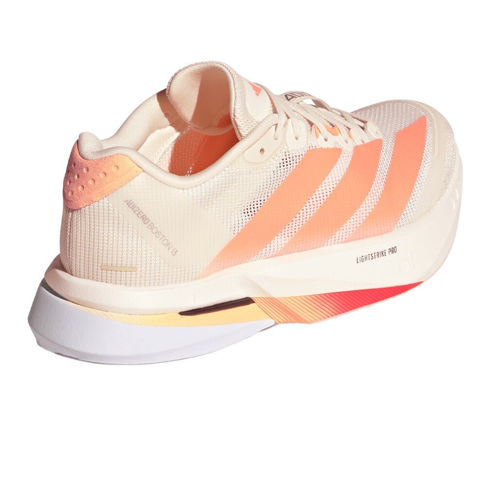 Adidas Women's Adizero Boston 13 - Off White / Beam Orange / Acid Orange - Interval Running