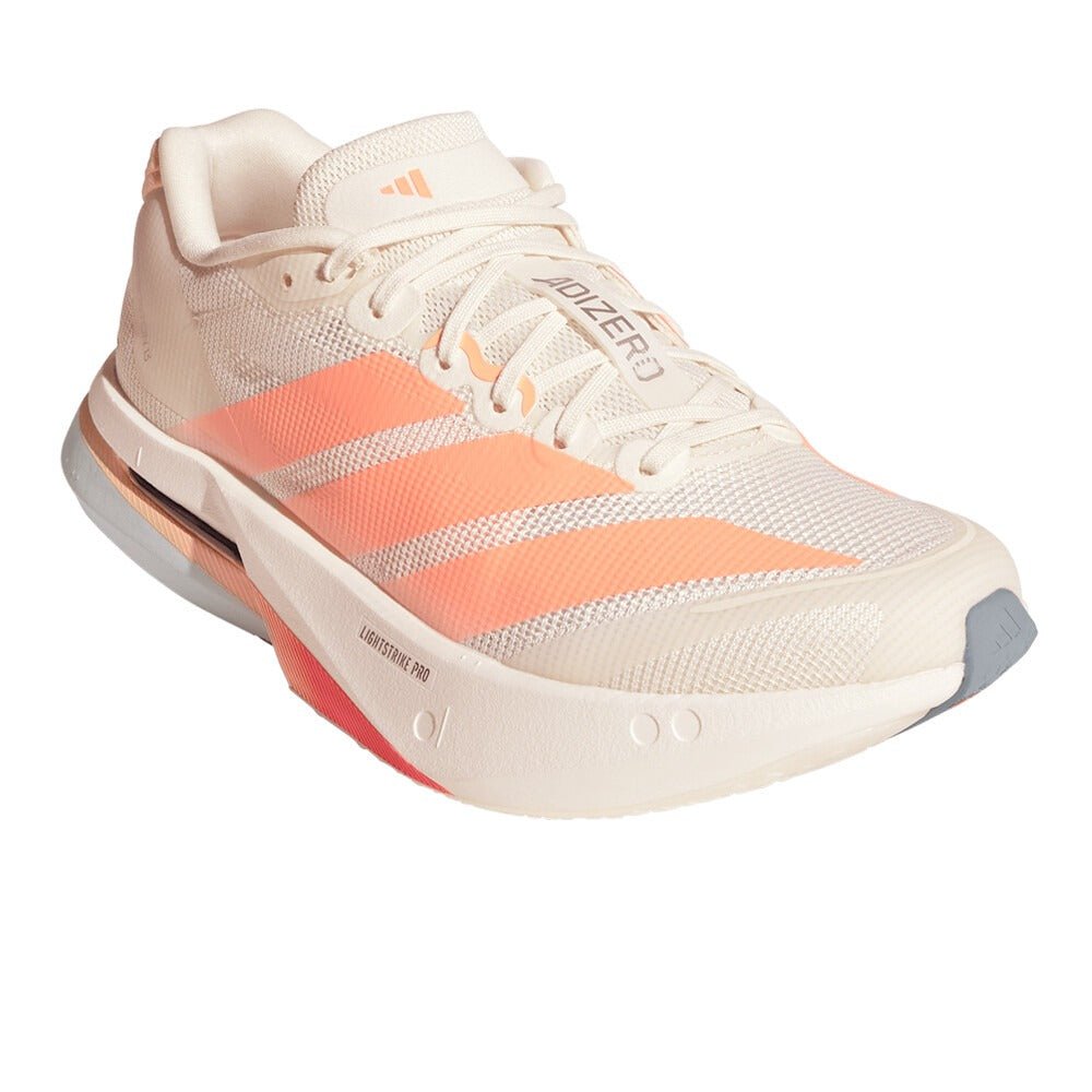 Adidas Women's Adizero Boston 13 - Off White / Beam Orange / Acid Orange - Interval Running