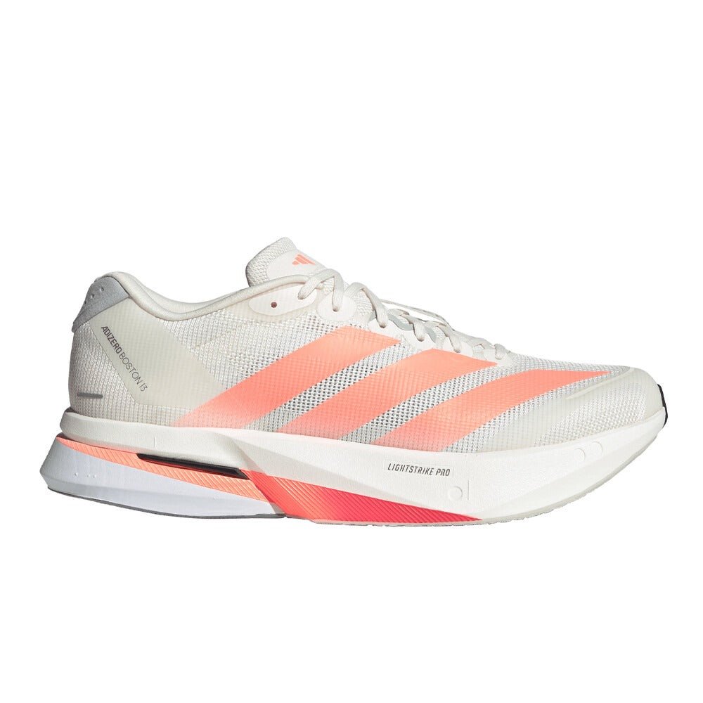 Adidas Women's Adizero Boston 13 - Off White / Beam Orange / Acid Orange - Interval Running